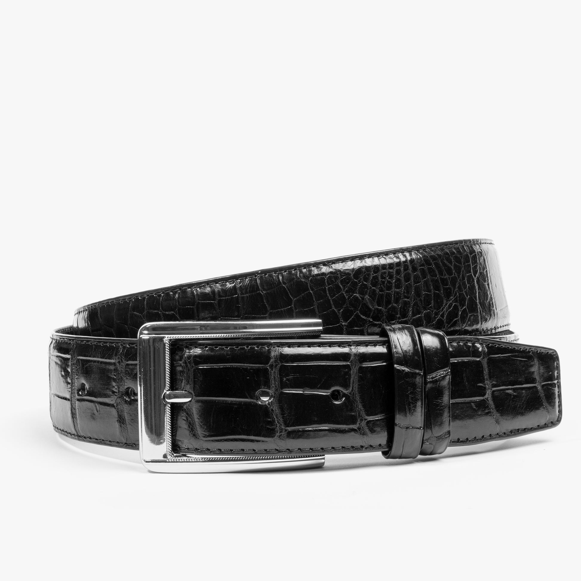 Black Genuine Crocodile Belt | Sherrill & Bros. | Free Shipping