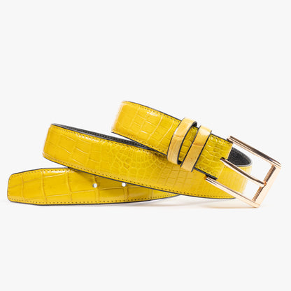 Yellow Genuine Crocodile Belt "Hunter"