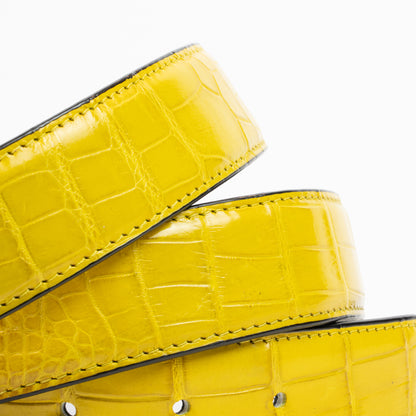 Yellow Genuine Crocodile Belt "Hunter"