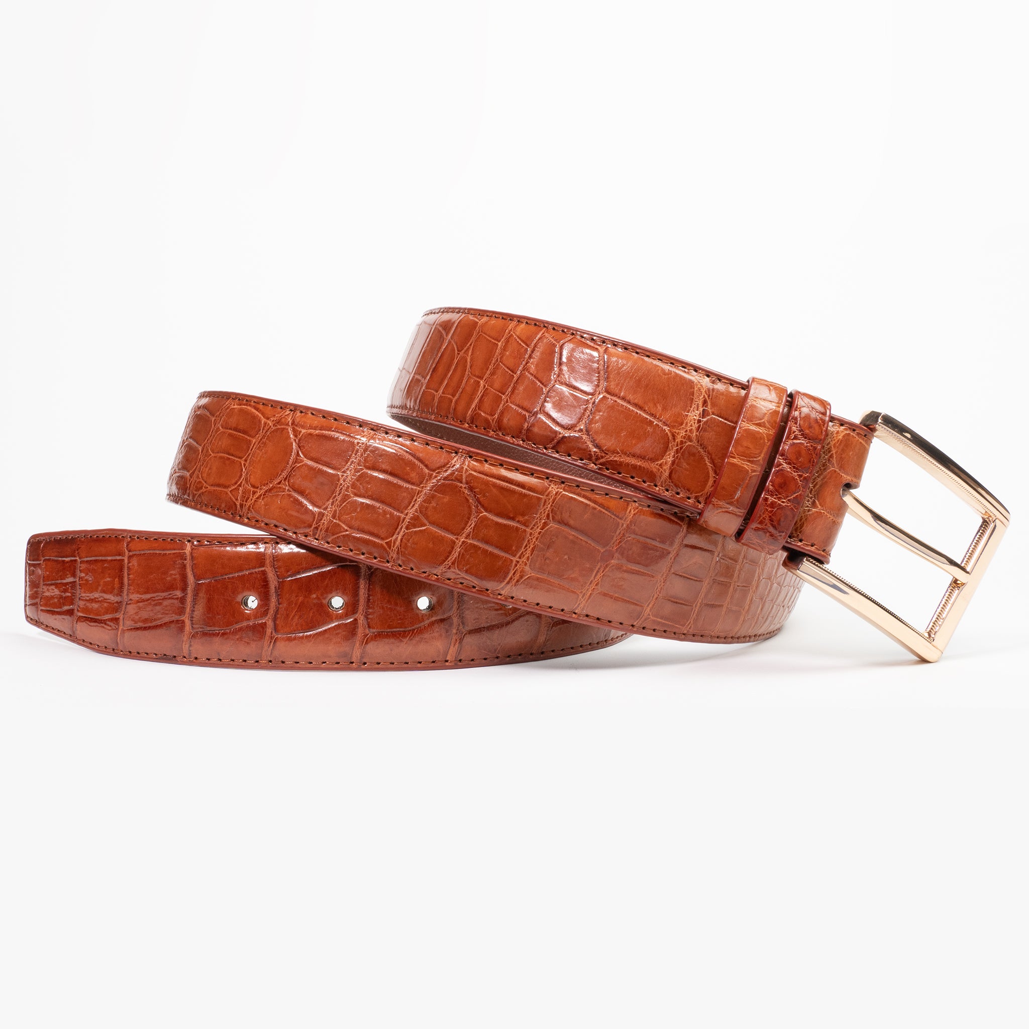 Cognac Crocodile Belt | Free Shipping | Luxury Accessories