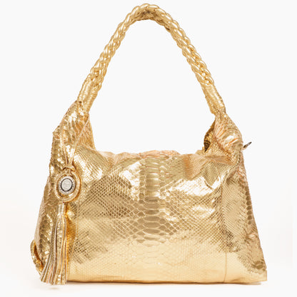 genuine gold python hobo bag new york