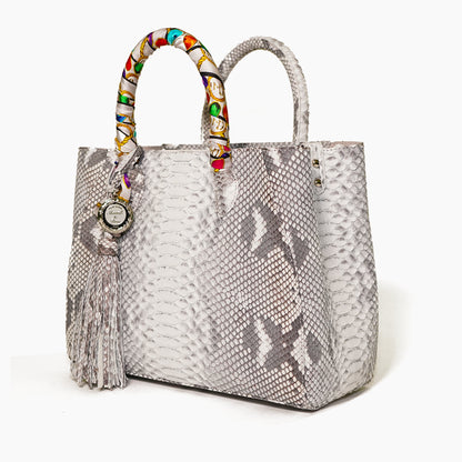 Gray Genuine Python Tote "Betsy"