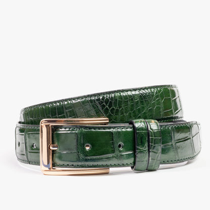 Green Genuine Crocodile Belt "Johnny"