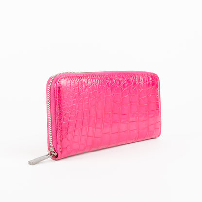 genuine aligator clutch with zipper