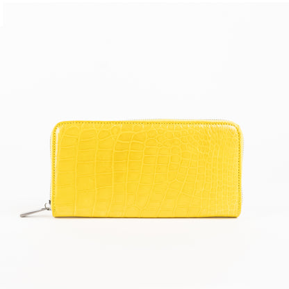 Yellow crocodile wallet for women from sherrill bros