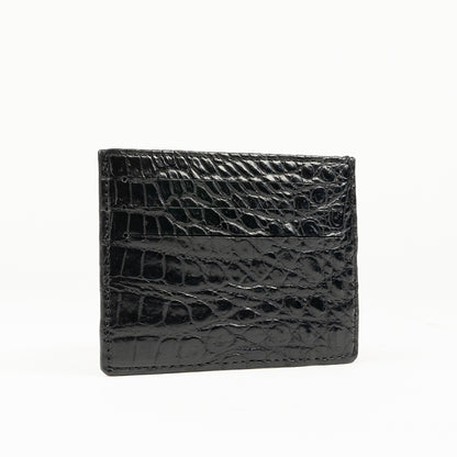 Black Genuine Crocodile Skin Credit Card Case