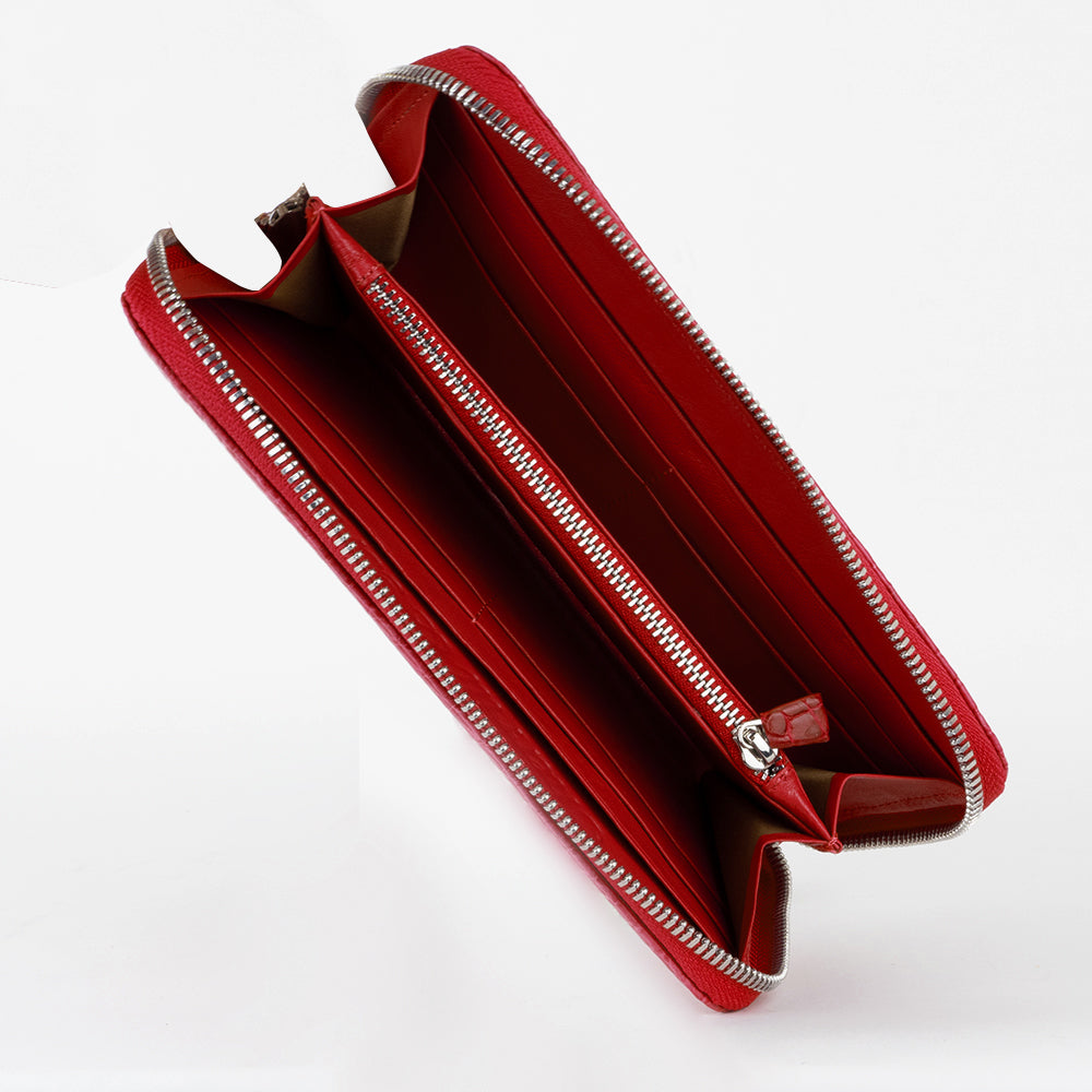 Red Crocodile Skin Wallet | Sherrill & Bros. | Luxury For Less.