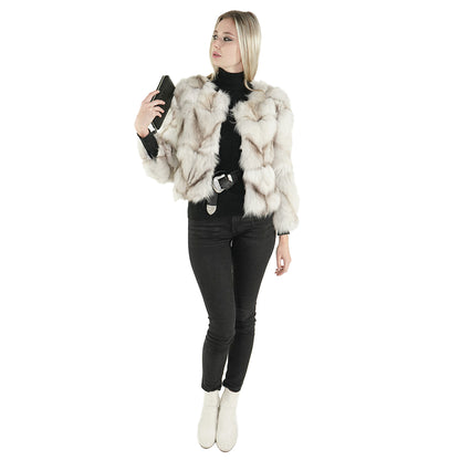 Multi-tone Fox Fur Coat "Patricia"