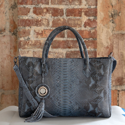 Genuine python tote handbag sherrill bros