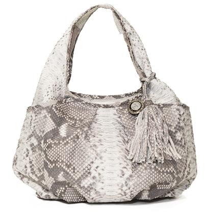 Gray and White Genuine Python Hobo "Marcia"