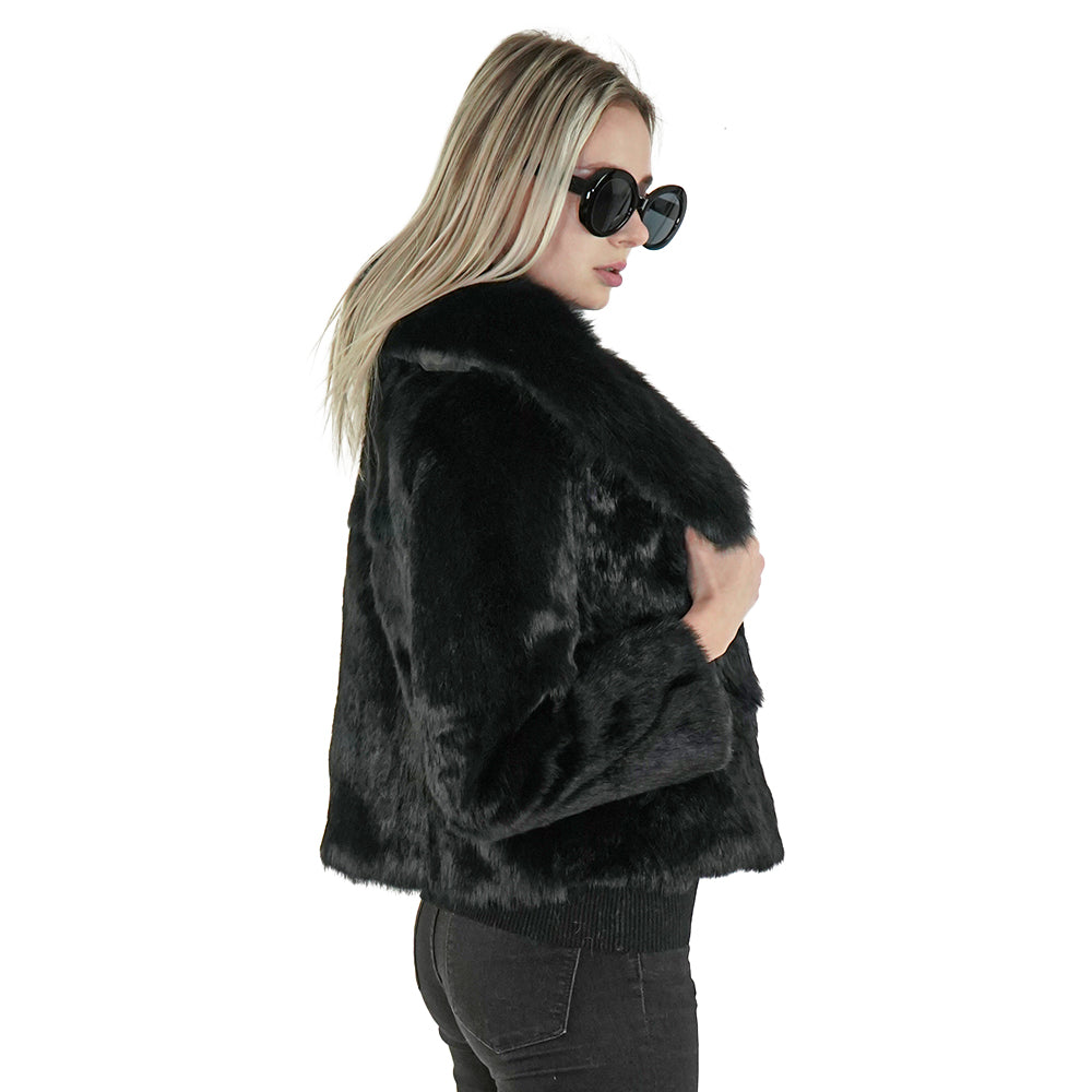 Black Rabbit Fur Jacket Sherrill Bros. Genuine Fur Coats