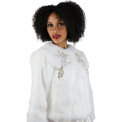 White Rabbit Fur Wedding Jacket "Melissa"