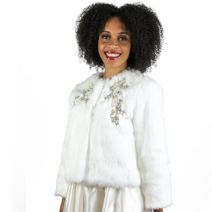 White Rabbit Fur Wedding Jacket "Melissa"