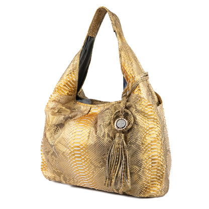 Gold Genuine Python Hobo "Michelle"