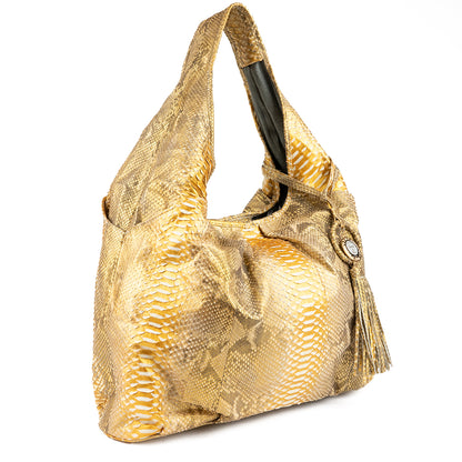 Gold Genuine Python Hobo "Michelle"