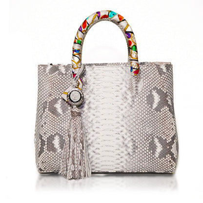 Gray Genuine Python Tote "Betsy"